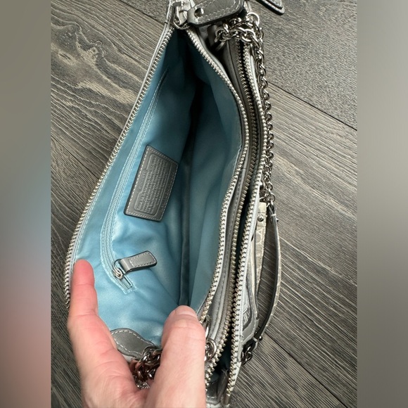 Coach Kristen Willow Leather Shoulder Bag in Gray - Picture 12 of 14